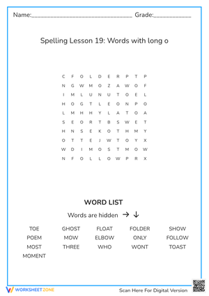 Long O Spelling Worksheet | Grade 2 Essential