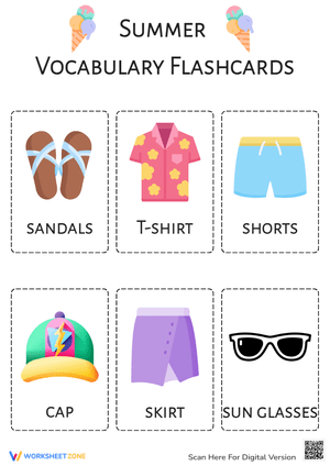 Summer Flashcards: Clothing Vocabulary