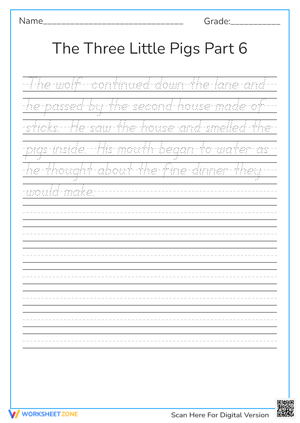 Write 'The Three Little Pigs' Worksheet