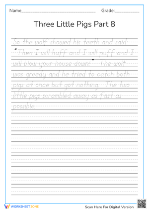 The Three Little Pigs: Part 8 Worksheet