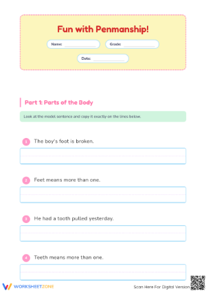Penmanship Practice Worksheet