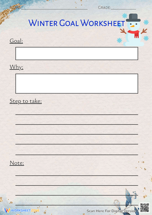 Winter Goal Worksheet