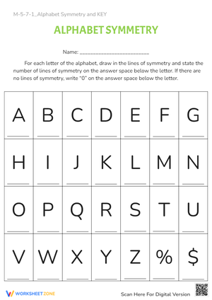 Explore Alphabet Symmetry with this Worksheet
