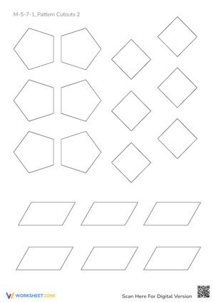 Shape Cutouts: Geometry Activity - Pentagons, Squares, Parallelograms