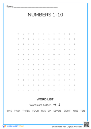Numbers 1-10 Worksheet