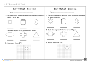 Rotational Symmetry Exit Ticket - Rotate Shapes & Degrees!