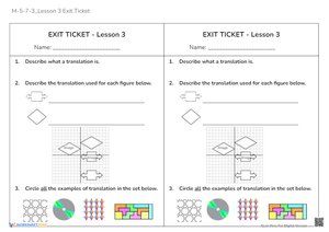 Geometry Translations: Lesson 3 Exit Ticket Worksheet
