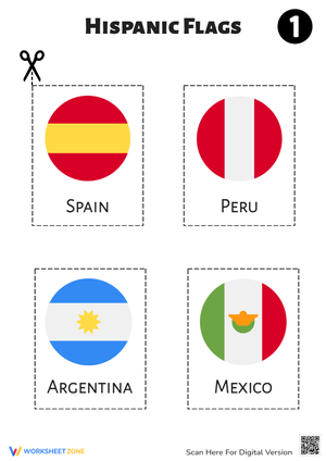 Explore Hispanic Flags: An Educational Worksheet