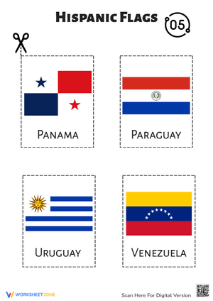 Hispanic Flags Activity | Grade 1-2 Printable
