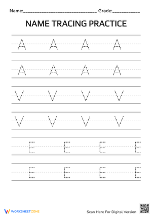 Alphabet Letter Tracing Worksheet 