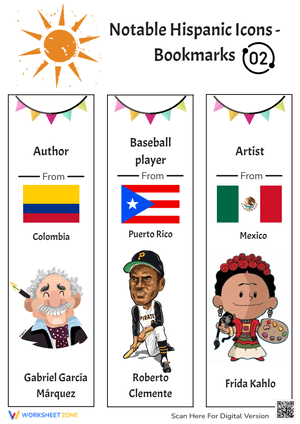 Hispanic Heritage Bookmarks for Kids