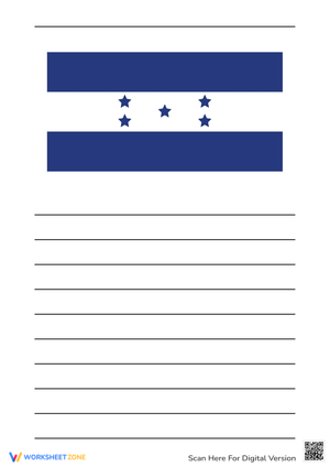 Blank Handwriting Sheet with Honduras Flag