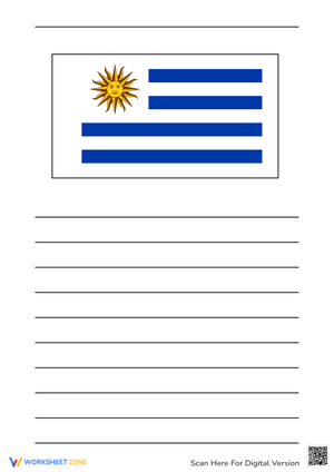 Uruguay Flag Worksheet | Blank Handwriting Sheet