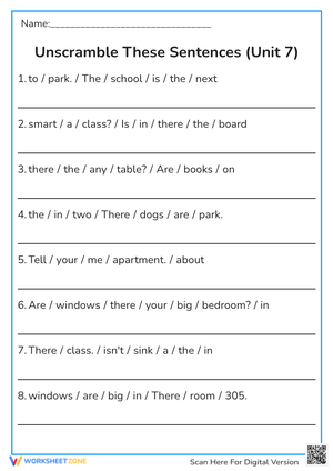 Unscramble These Sentences
