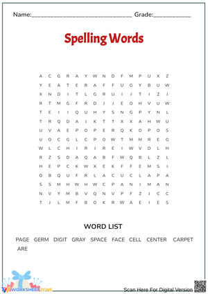 Spelling Word Search