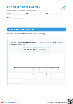 Measures of Center & Spread Worksheet | Grade 6 Printable
