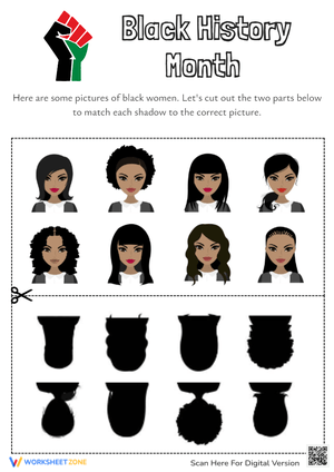 Black History Month Shadow Matching for Kids