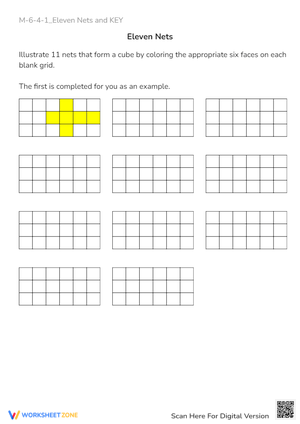 Cube Nets Worksheet: Find 11 Ways to Make a Cube!