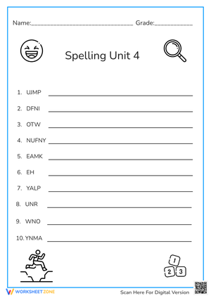 Unit 4 Spelling word scramble