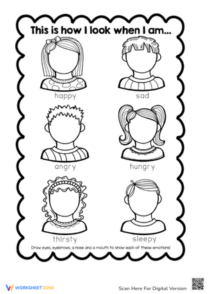 Emotional Expression Worksheet for Kids