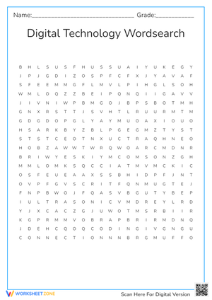 Digital Technology Wordsearch