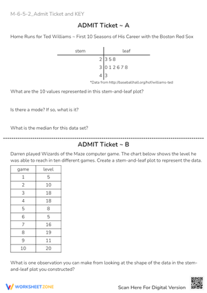 Engaging Admit Ticket Worksheet for Review