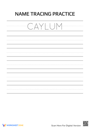 Handwriting Practice with 'CAYLUM'