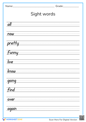 Sight words march 23