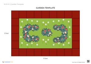 Garden Template Worksheet: Area & Perimeter Practice (Grades 1-3)