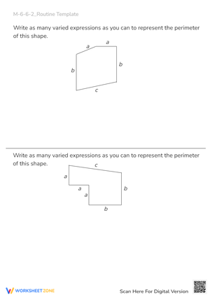 Perimeter Expressions: Algebra Practice with Polygons (Grades 5-7)