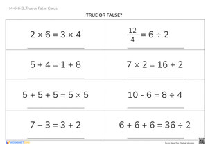 True or False Math: Basic Operations Equations Challenge