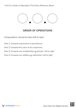 Order of Operations (PEMDAS) Rules Reference Sheet - Math Help