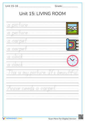 Living Room Writing Practice