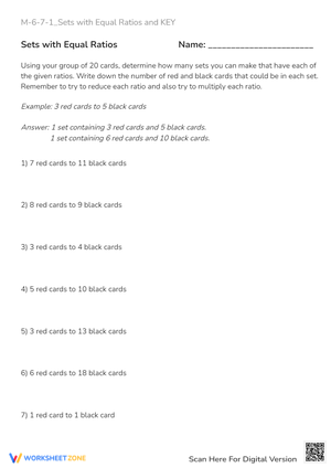 Equal Ratios Worksheet - Grade 6-7 Math Practice