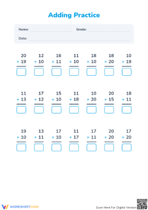 Two-Digit Addition Worksheet | Grade 2 Printable