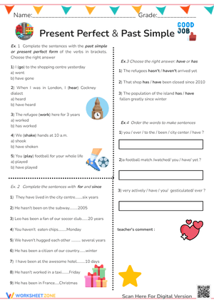 present perfect worksheet