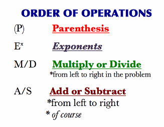 Order of operations Quiz 