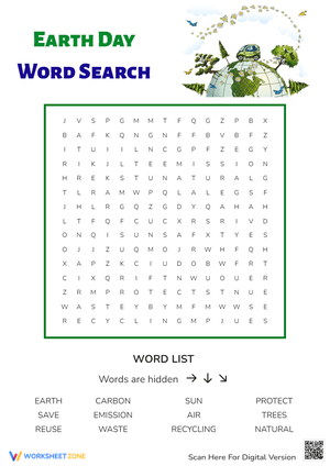 Earth Day Word Search: Fun Environmental Activity