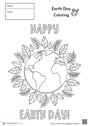 Happy Earth Day Coloring Pages