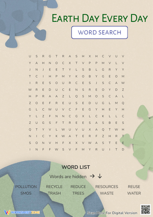 Earth Day Every Day Word Search 