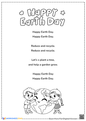 Earth Day Worksheet: Poem and Learning Fun