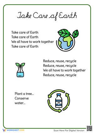 Earth Day Poem: Take Care of Our Planet - Reduce, Reuse, Recycle