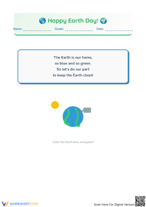 Essential Earth Day Poem Worksheet | Grade 1-2