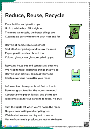 Happy Earth Day Poem Worksheet