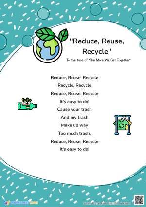 Reduce, Reuse, Recycle - Earth Day Poem for Kids