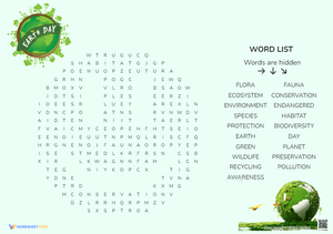 Earth Day Word Search: Biodiversity & Habitat Puzzle
