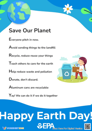 Inspiring Earth Day Poem Worksheet
