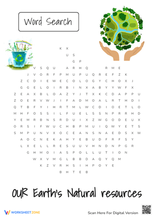Earth's Natural Resources Word Search Puzzle