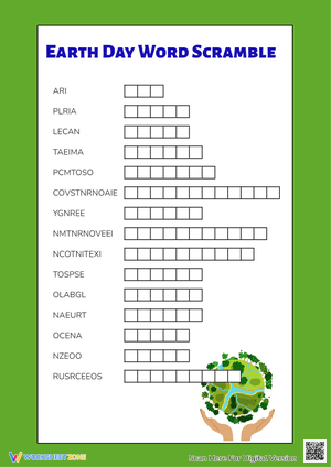 Earth Day Word Scramble 