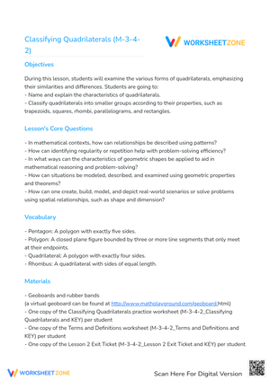 Classifying Quadrilaterals (M-3-4-2)